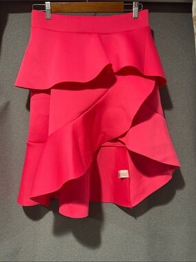 The Vintage Shop Hot Pink Asymmetrical Ruffle Skirt